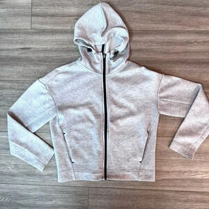 Uniqlo Women's Gray Long Sleeve Straight Hemline Full Zip Up‎ Hoodie Small